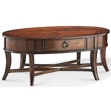 Lexington Oval Coffee Table w/ Drawer